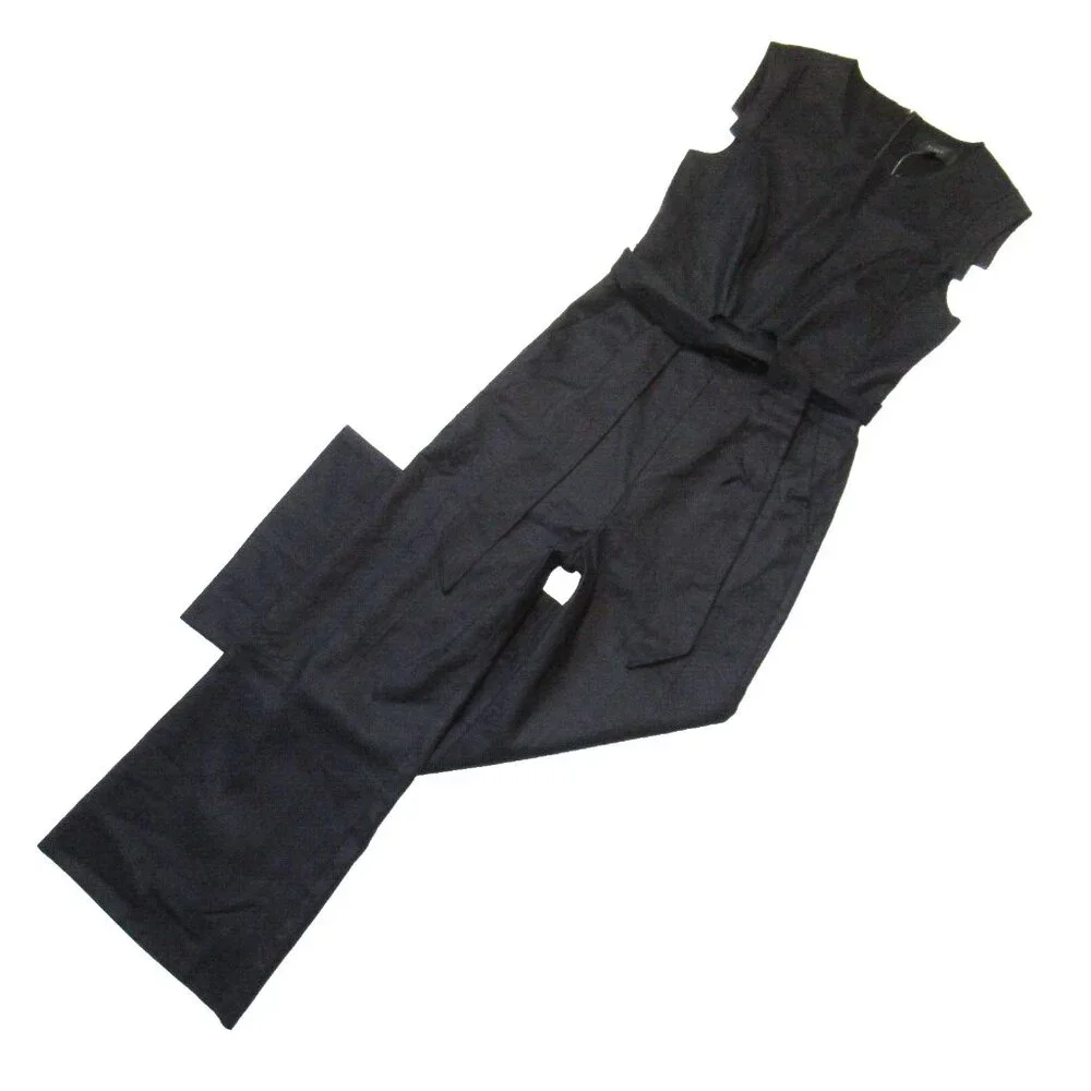 NWT J.Crew Resume Jumpsuit in Black Stretch Linen Belted Wide Leg 1-Piece 10P - Picture 2 of 6